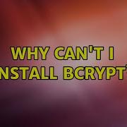 Ubuntu Why Can T I Install Bcrypt