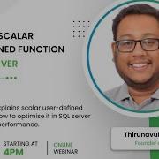 How To Optimize Scalar User Defined Function In SQL Server