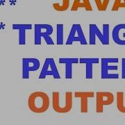 Java Triangle Pattern In Hindi