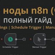 Все ноды N8n Node Settings Schedule Trigger Manual Trigger