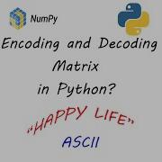Encoding And Decoding Matrix Using Python Mathematics Internal BBIS