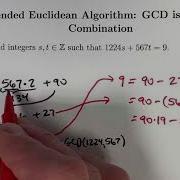 Extended Euclidean Algorithm GCD Is A Linear Combination