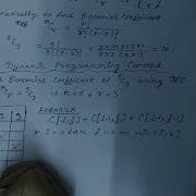 Binomial Coefficient Using Dynamic Programming Concepts In Design And Analysis Of Algorithm