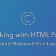 Ionic Creator Tutorials Working With HTML Pages Header Buttons Grid Layout