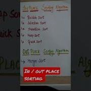 Inplace Outplace Sorting Algorithm Shorts Itofficer Subscribe