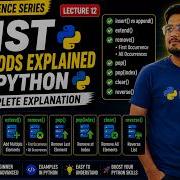 Методы работы со списками в Python Append Extend Remove Pop Лекция 12