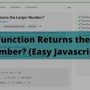 Which Function Returns The Larger Number Easy Edabit Javascript Algorithm