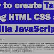 How To Create Tabs Using HTML CSS And Vanilla JavaScript