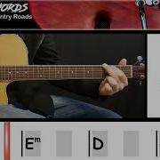 Take Me Home Country Roads Ver1 John Denver EASY GUITAR LESSON Scrolling Chords Lyrics