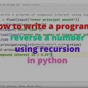 How To Write A Program To Reverse A Number Using Recursion In Python