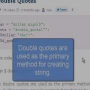 PHP Tutorial PHP Double Quotes