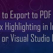 How To Export To PDF With Syntax Highlighting In IntelliJ IDEA Or Visual Studio Code