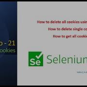 Session 21 How To Delete Cookies Using Selenium Selenium Interview Question