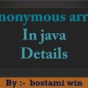 Anonymous Array In Java Details