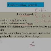 Feature Subset Selection