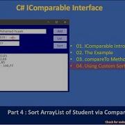 C IComparable Part 4 ArrayList Sort Objects C Advanced 164