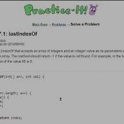 Java Practice It Exercise 7 1 LastIndexOf Arrays Array Basics