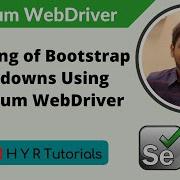 Handling Of Bootstrap Dropdowns Using Selenium WebDriver Selenium