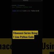 One Liner Fibonacci Series Python Code Shorts Coding Programming
