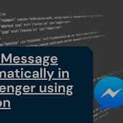 Send Message Automatically In Messenger Using Python