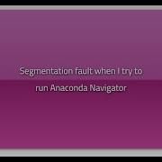 Segmentation Fault When I Try To Run Anaconda Navigator