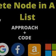 Delete Node In A Linked List Leetcode Leetcode 237 O 1 Solution