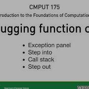 Debugging Function Calls CMPUT 175