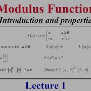 Modulus Functions Lecture 1 Introduction And Properties Details In Description