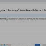 Angular 12 Bootstrap 5 Accordion With Dynamic Data Working Demo