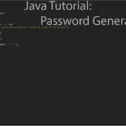 Java Tutorial Password Generator