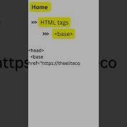 Base Tag HTML Theelitecode Shorts Shortsvideo