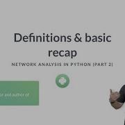 Python Tutorial Intermediate Network Analysis In Python Definitions Basic Recap