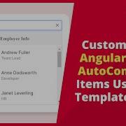 How To Customize Angular AutoComplete Using Templates