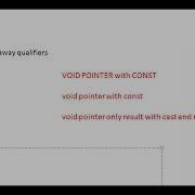Void Pointer Const And Static