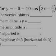 Characteristics Of A Transformation Of The Cosine Function 4 Transformations With Reflection