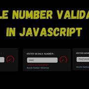 Mobile Number Validation In JavaScript Phone Number Validation JavaScript CSS And HTML
