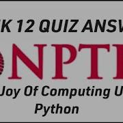 NPTEL WEEK 12 QUIZ ANSWERS The Joy Of Computing Using Python