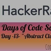 Day 13 Abstract Class Hackerank Coding Solution Programming For Beginners Coding For Beginners