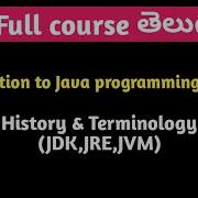 Introduction To Java Programming History Of Java Programming JDK JRE JVM