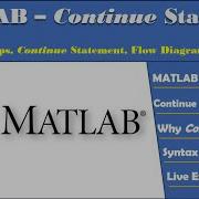 MATLAB Loops MATLAB Continue Statement Continue Flow Diagram Continue Syntax Why Continue