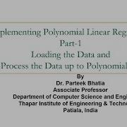 Part 1 Implementation Of Polynomial Linear Regression Machine Learning Python Parteek Bhatia