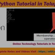 Membership Identity Operators On Strings Python Tutorial For Beginners In Telugu Part 14