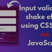 Input Validation Shake Effect Using CSS Only No JavaScript Validation NSCODE