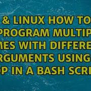 How To Run A Program Multiple Times With Different Arguments Using A Loop In A Bash Script