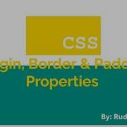 CSS Margin Border Padding Properties