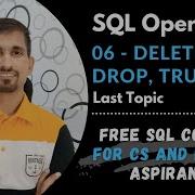 SQL Tutorial For Beginners In Hindi 06 DELETE DROP TRUNCATE