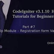 Learn CodeIgniter V3 1 10 HMVC Tutorials For Beginner 7 Sign Up Module Validations