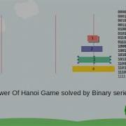 Tower Of Hanoi Puzzle Game With Binary Series Solution