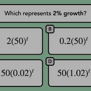 Exponential Growth SAT Math Facts Formulas Quiz 12