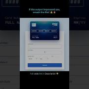 Credit Card Form Design Using HTML CSS JavaScript Webdevelopment Coding Htmlcssjavascript
